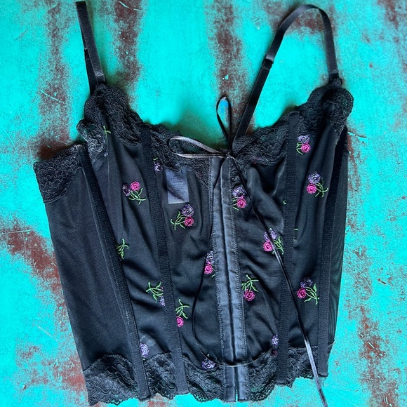 Rampage Y2K Sheer Corset Style Top - Picture 1 of 4